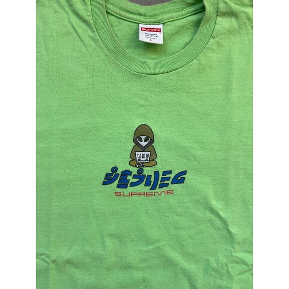 Supreme Green Alien Hacker T-Shirt Large 100% Cotton Made In USA Graphic Short-S - Picture 6 of 8